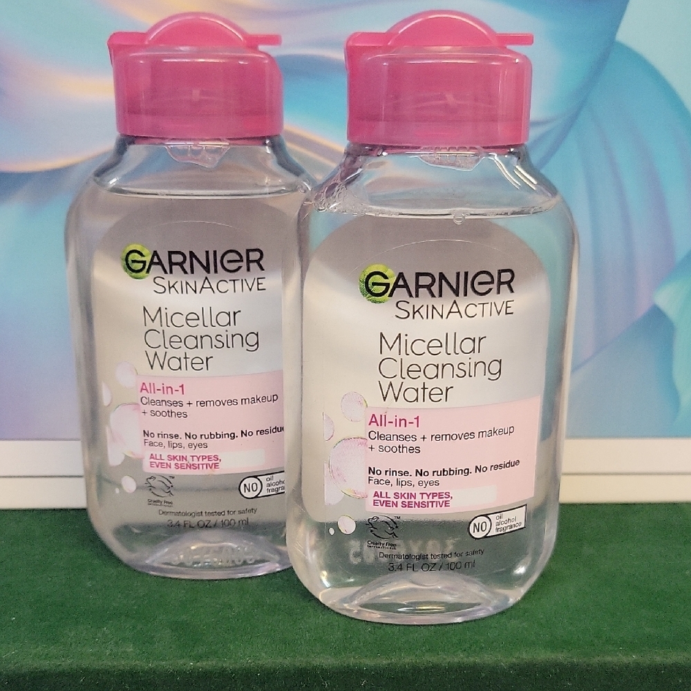 Garnier SkinActive Micellar Cleansing Water 100ml Bottle Set of 2 New